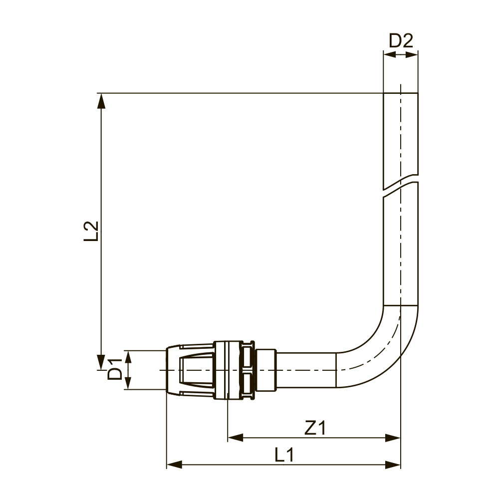 Монтажная трубка для подключения радиатора 16x15 мм Cu TECElogo 8740401