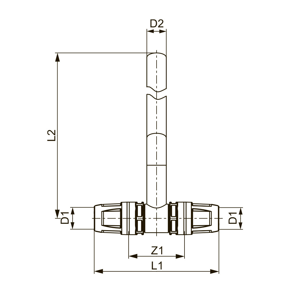 Монтажная трубка для подключения радиатора проходная 16x15 мм Cu TECElogo 8740403