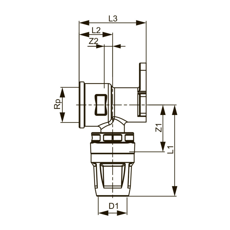 Настенный уголок, бронза 16 x Rp 1/2" TECElogo-Push 8723002