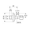 Угловой вентиль для стиральных и п/м машин 1/2” х 3/4” Schell Comfort 033000699