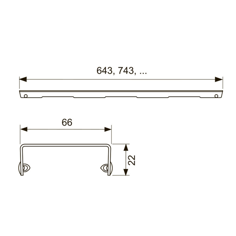 Декоративная решетка "basic" 1000мм нержавеющая сталь матовая TECEdrainline 601011