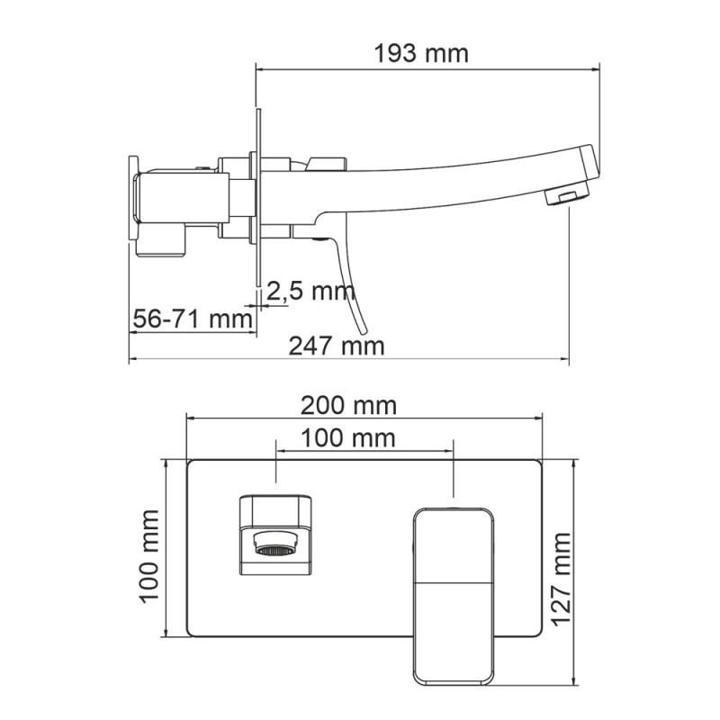 Встраиваемый смеситель для раковины WasserKRAFT Aller 10630