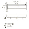 Комплект для монтажа дренажного канала 800 мм с основой для плитки “tile” и панелью “steel” TECElinus 15103089