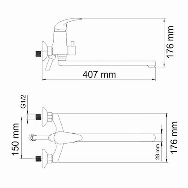 Смеситель для ванны с длинным изливом WasserKRAFT Isen 2602L