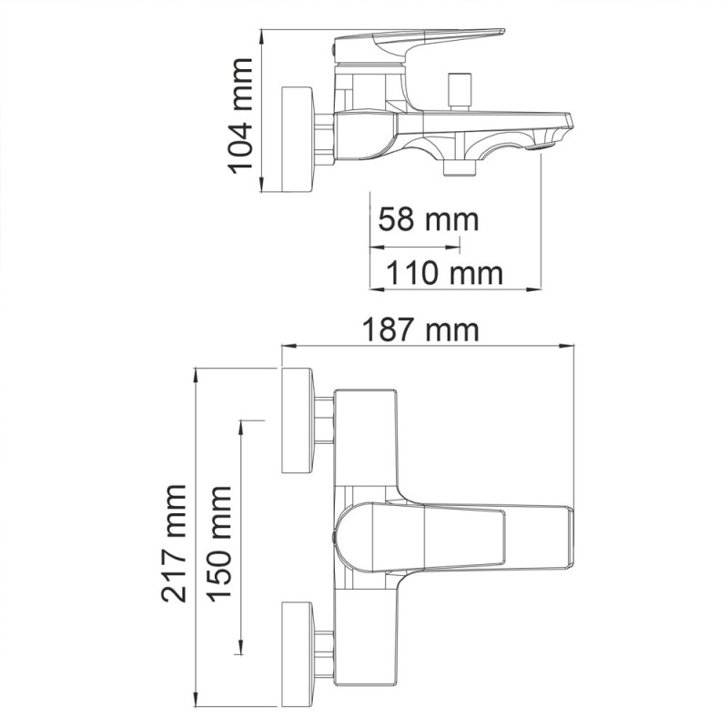 Смеситель для ванны с коротким изливом WasserKRAFT Lopau 3201