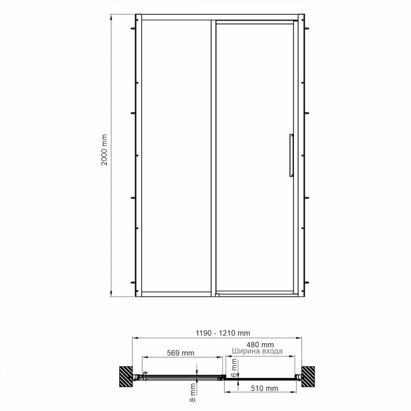 Душевая дверь WasserKRAFT Lopau 32S05L