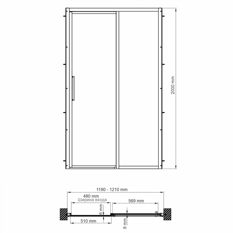 Душевая дверь WasserKRAFT Lopau 32S05R