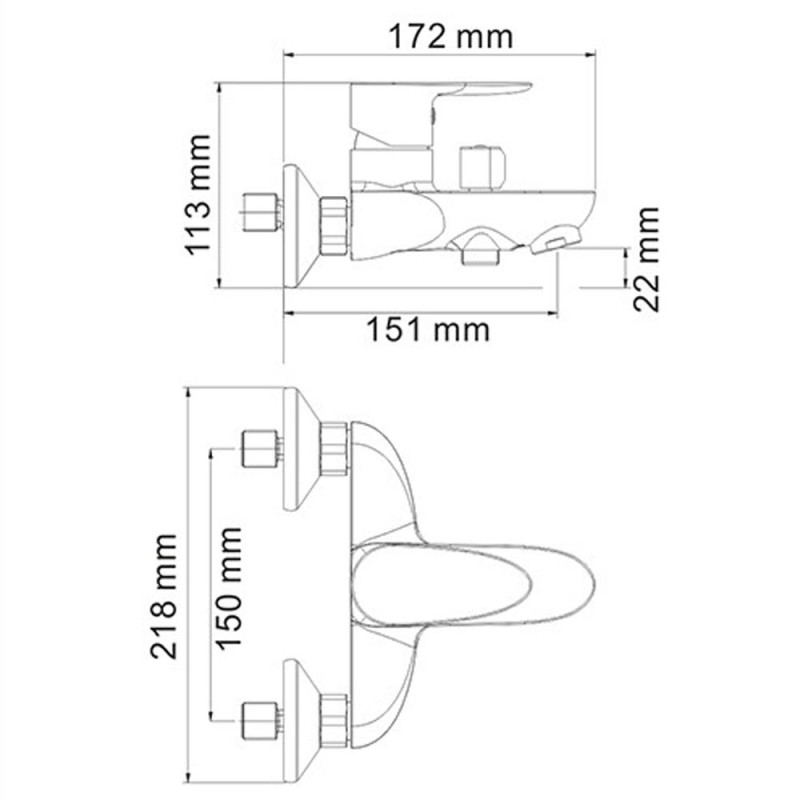 Смеситель для ванны с коротким изливом WasserKRAFT Leine 3501
