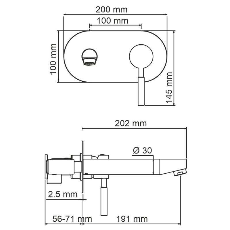 Встраиваемый смеситель для раковины WasserKRAFT Main 4130