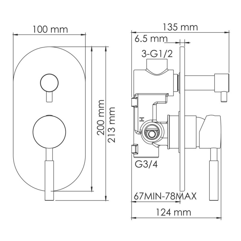 Смеситель для ванны и душа WasserKRAFT Main 4141