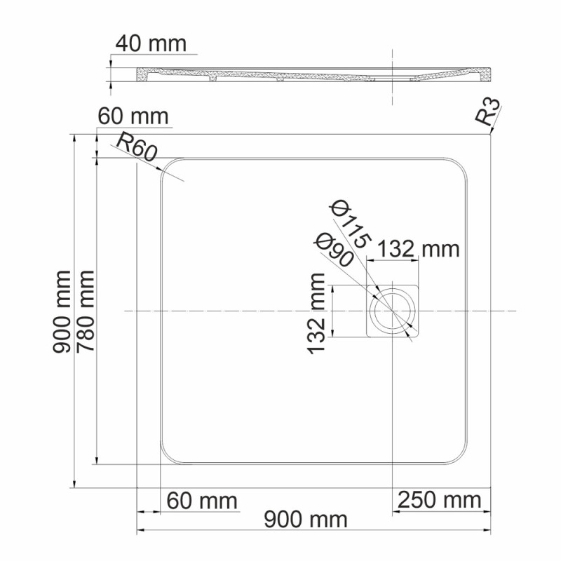 Душевой поддон WasserKRAFT Rhin 44T03