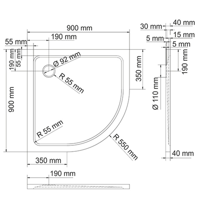 Душевой поддон WasserKRAFT Berkel 48T01