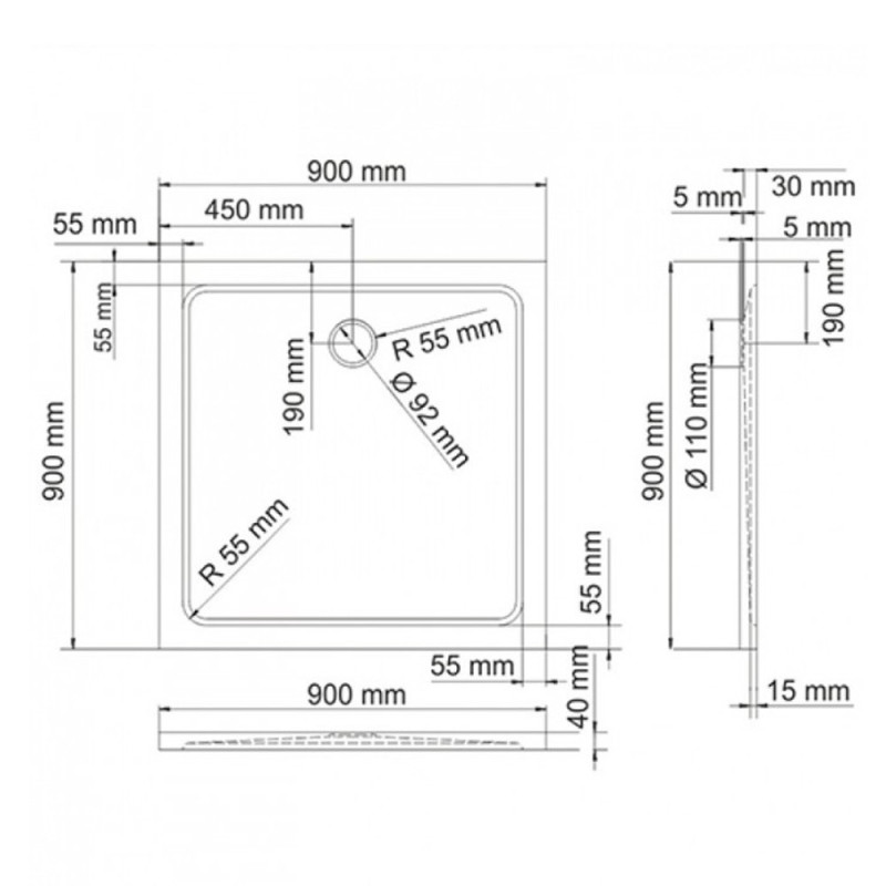 Душевой поддон WasserKRAFT Berkel 48T03