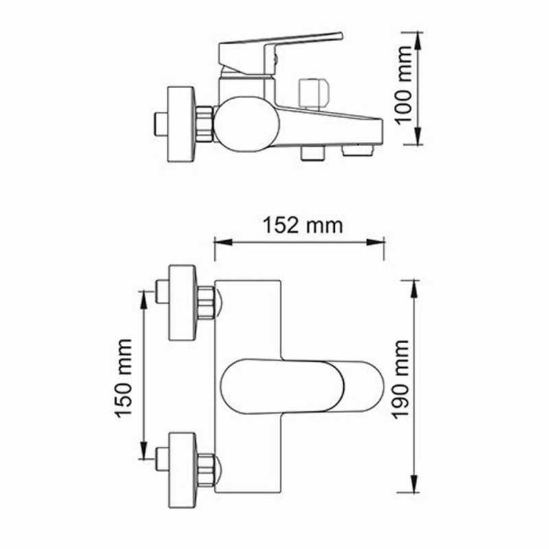 Смеситель для ванны с коротким изливом WasserKRAFT Donau 5301