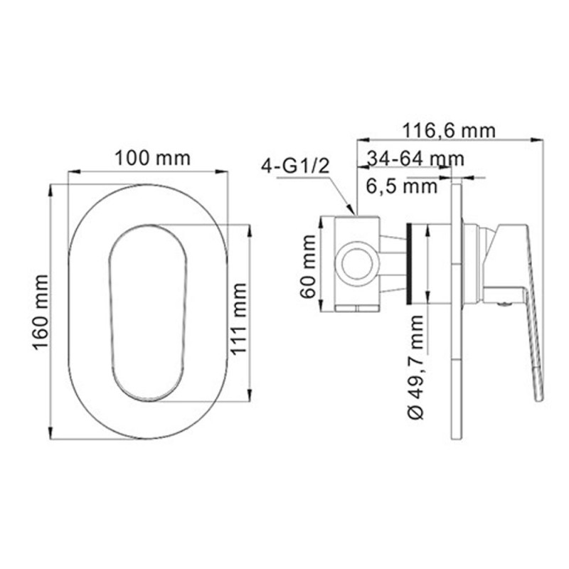 Смеситель для душа WasserKRAFT Donau 5351