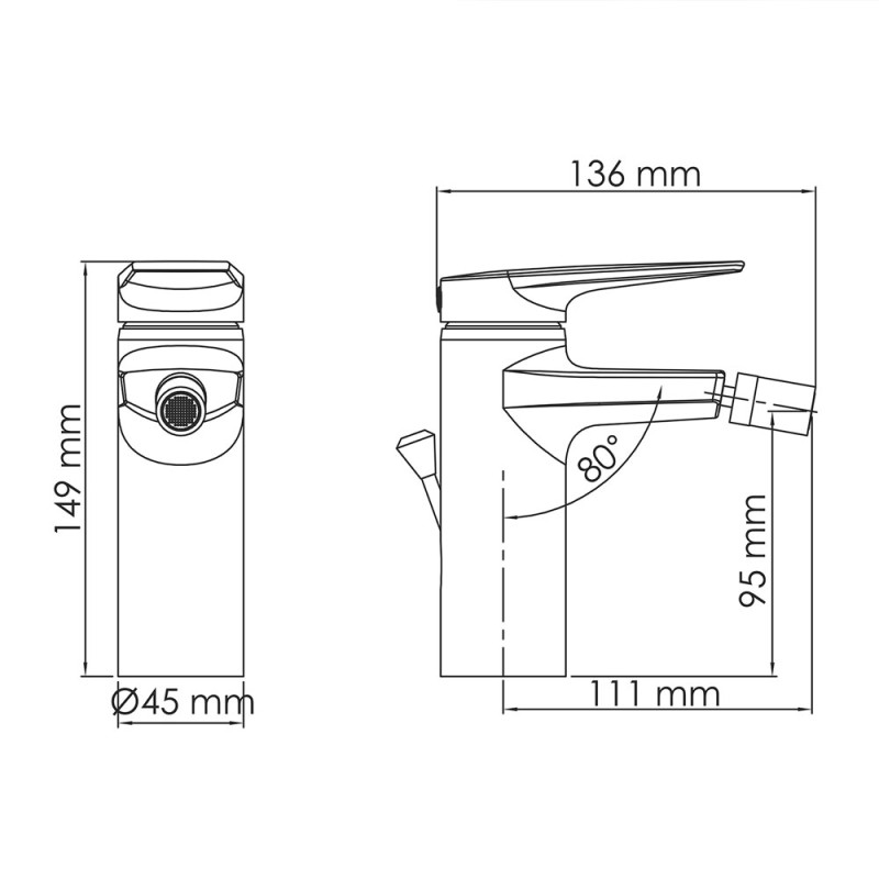 Смеситель для биде WasserKRAFT Aisch 5506