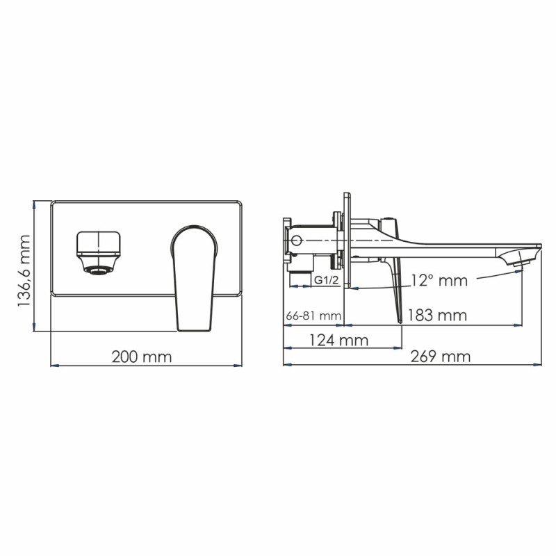 Встраиваемый смеситель для раковины WasserKRAFT Aisch 5530
