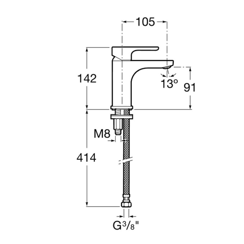 Смеситель для раковины без донного клапана coldstart серия L20 Roca 5A3K09C00