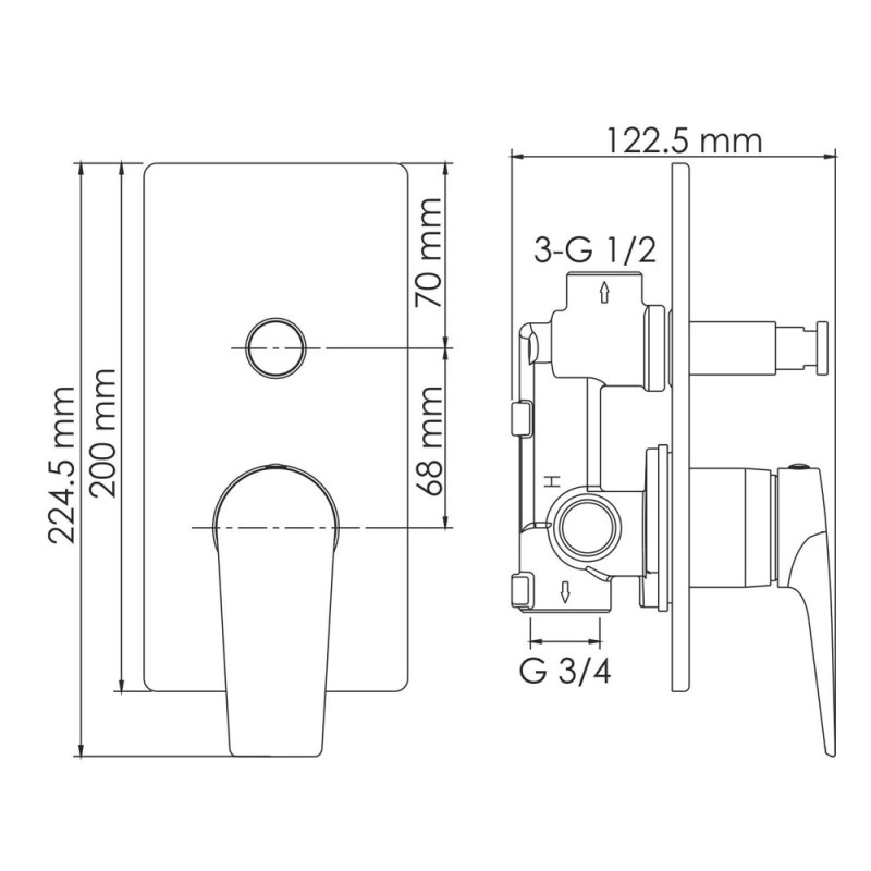 Смеситель для ванны и душа WasserKRAFT Glan 6661