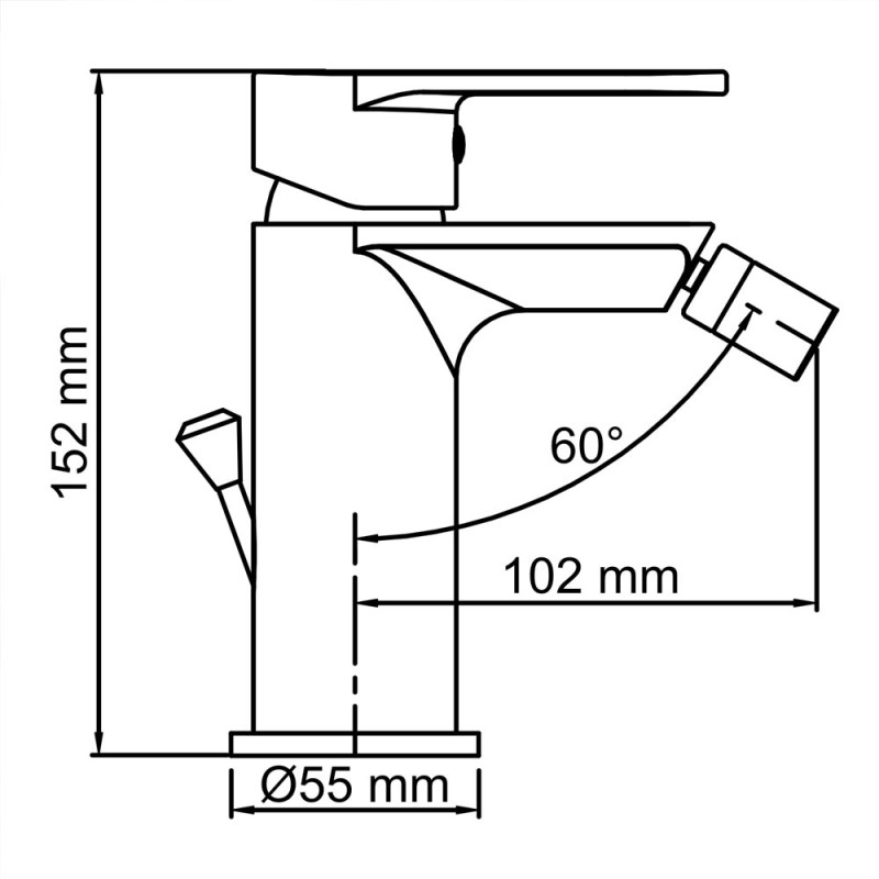 Смеситель для биде с донным клапаном WasserKRAFT Elbe 7406