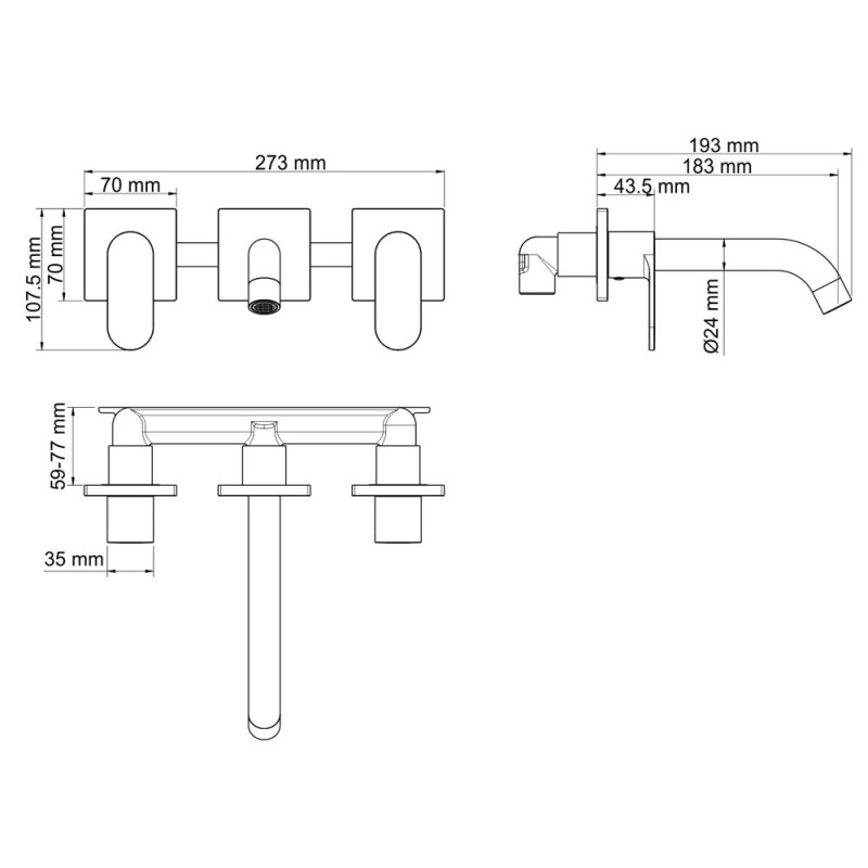 Встраиваемый смеситель для раковины WasserKRAFT Elbe 7445