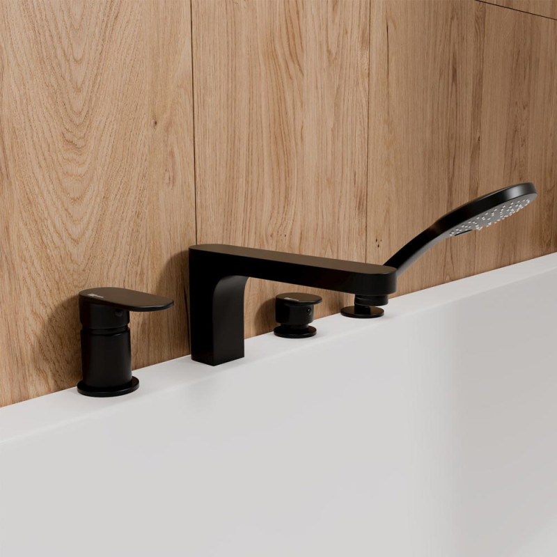 Смеситель на борт ванны 4 отверстия WasserKRAFT Elbe 7455