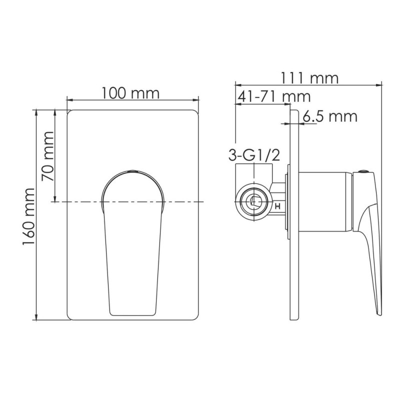 Смеситель для душа WasserKRAFT Wiese 8451