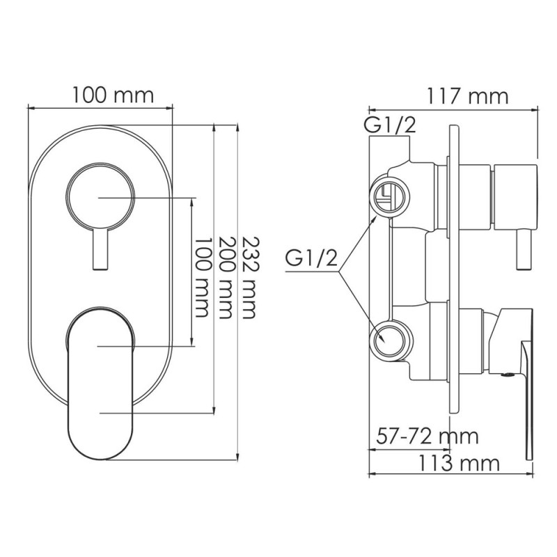 Смеситель для ванны и душа WasserKRAFT Mindel 8571