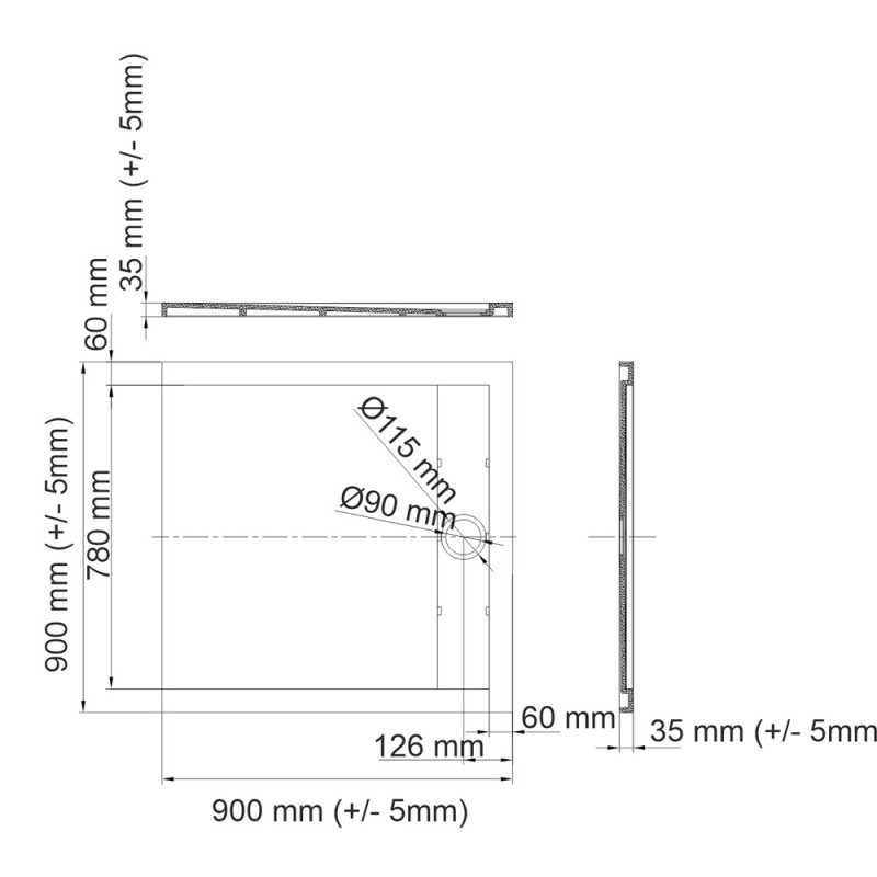 Душевой поддон WasserKRAFT Mindel 85T03 