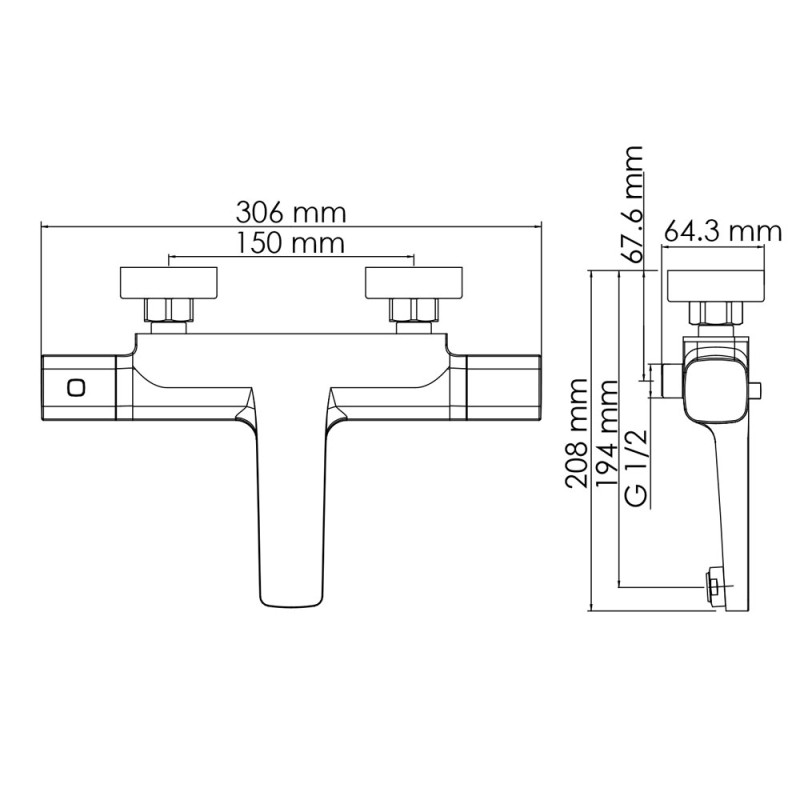 Термостатический смеситель для ванны WasserKRAFT Naab 8611 Thermo