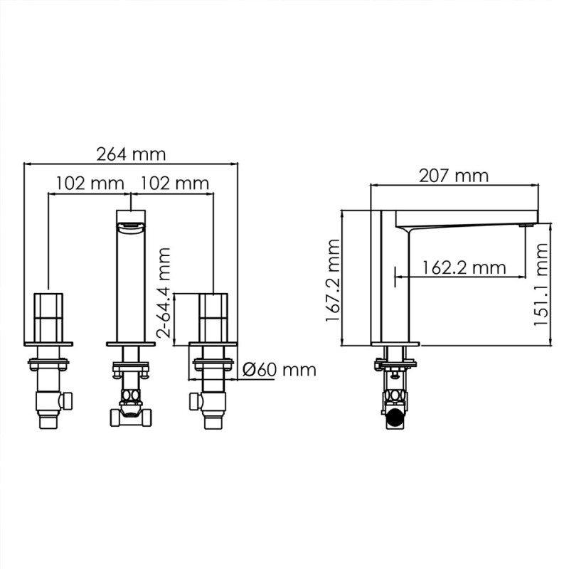 Встраиваемый смеситель для раковины WasserKRAFT Naab 8635