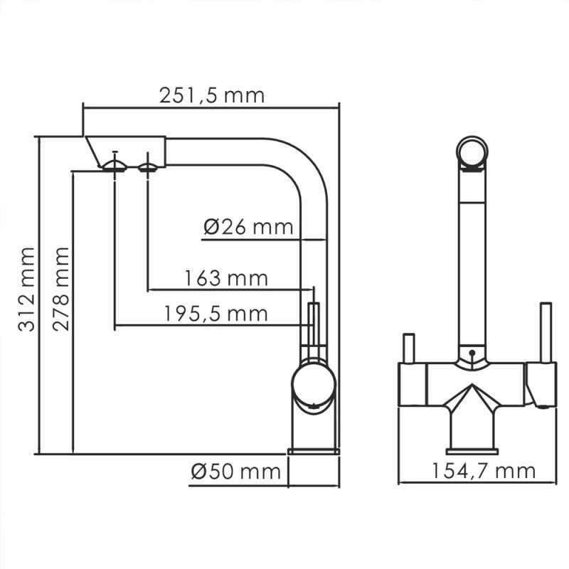 Смеситель для кухни под фильтр WasserKRAFT A8317