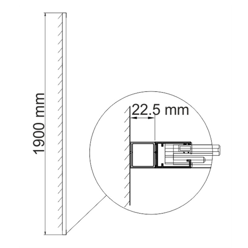 Расширительный профиль WasserKRAFT D250 для душевых уголков серии Lippe 45S