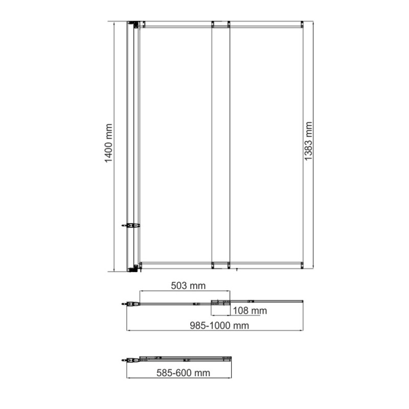 Стеклянная шторка на ванну WasserKRAFT Dill 61S02-100 WasserSchutz 