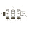 Коллектор универсальный 3 вывода с запорными вентилями 3/4" х 3/4" Ek TECEflex 8730007