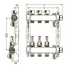 Коллектор для поверхностного отопления 5 контуров из нержавеющей стали 1'' и 3/4'' евроконус TECEfloor 77310005