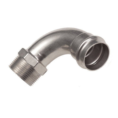Отвод 90° однораструбный, резьба наруж., 42 х 1 1/2", IBP BPress Inox CONEX BÄNNINGER PS4001G0421200