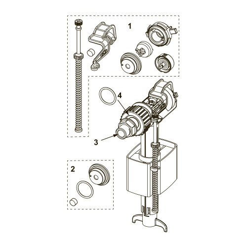 Комплект деталей для перекрывания клапана F10 (мембрана, прокладки, рычаг, толкатель) TECEprofil 9820382
