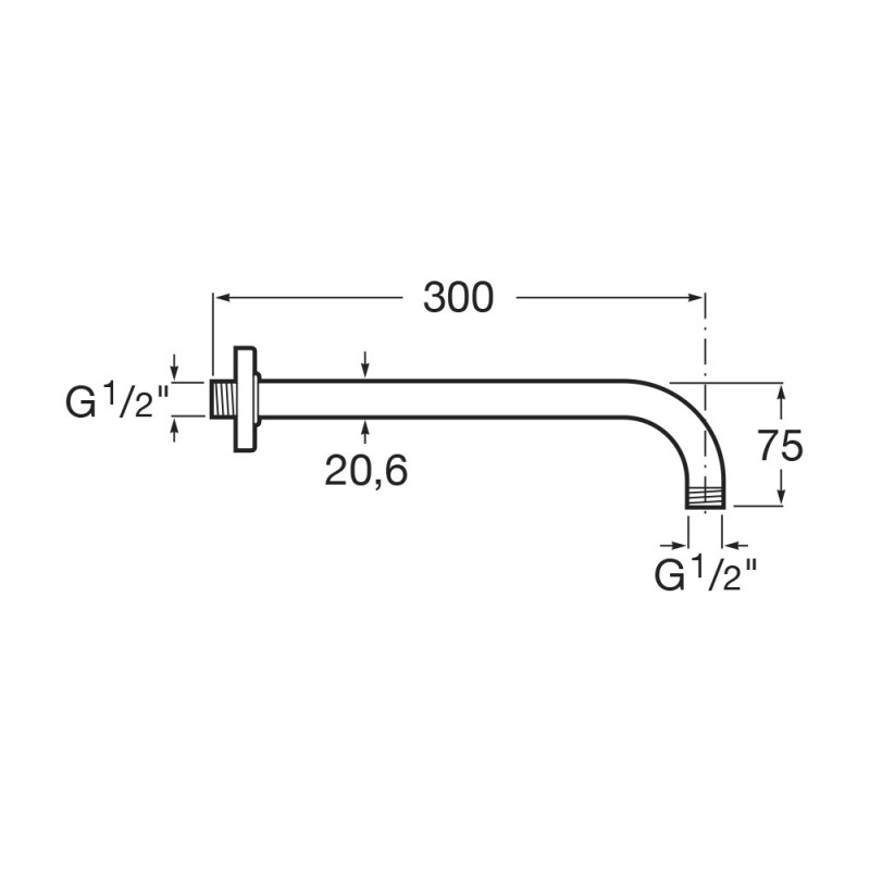 Кронштейн для верхнего душа настенного крепления Roca 5B0150C00