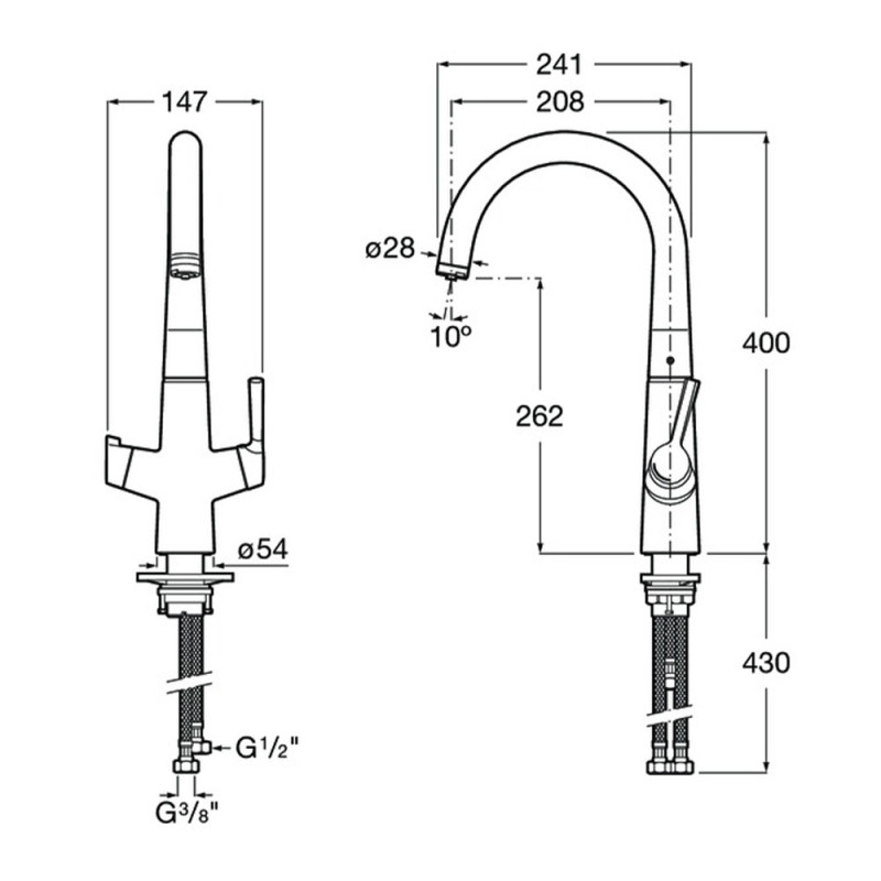 Смеситель для кухни с поворотным изливом с фильтром питьевой питьевой воды 3 М серия Syra-F Roca 5A8C2AC00