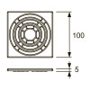 Декоративная решетка, нержавеющая сталь, 100 х 100 мм TECEdrainpoint S 3665002
