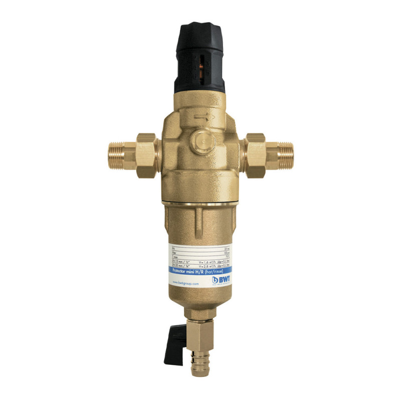 Фильтр механической очистки горячей воды Protector mini H/R HWS, с редуктором давления, 3/4 BWT 810563